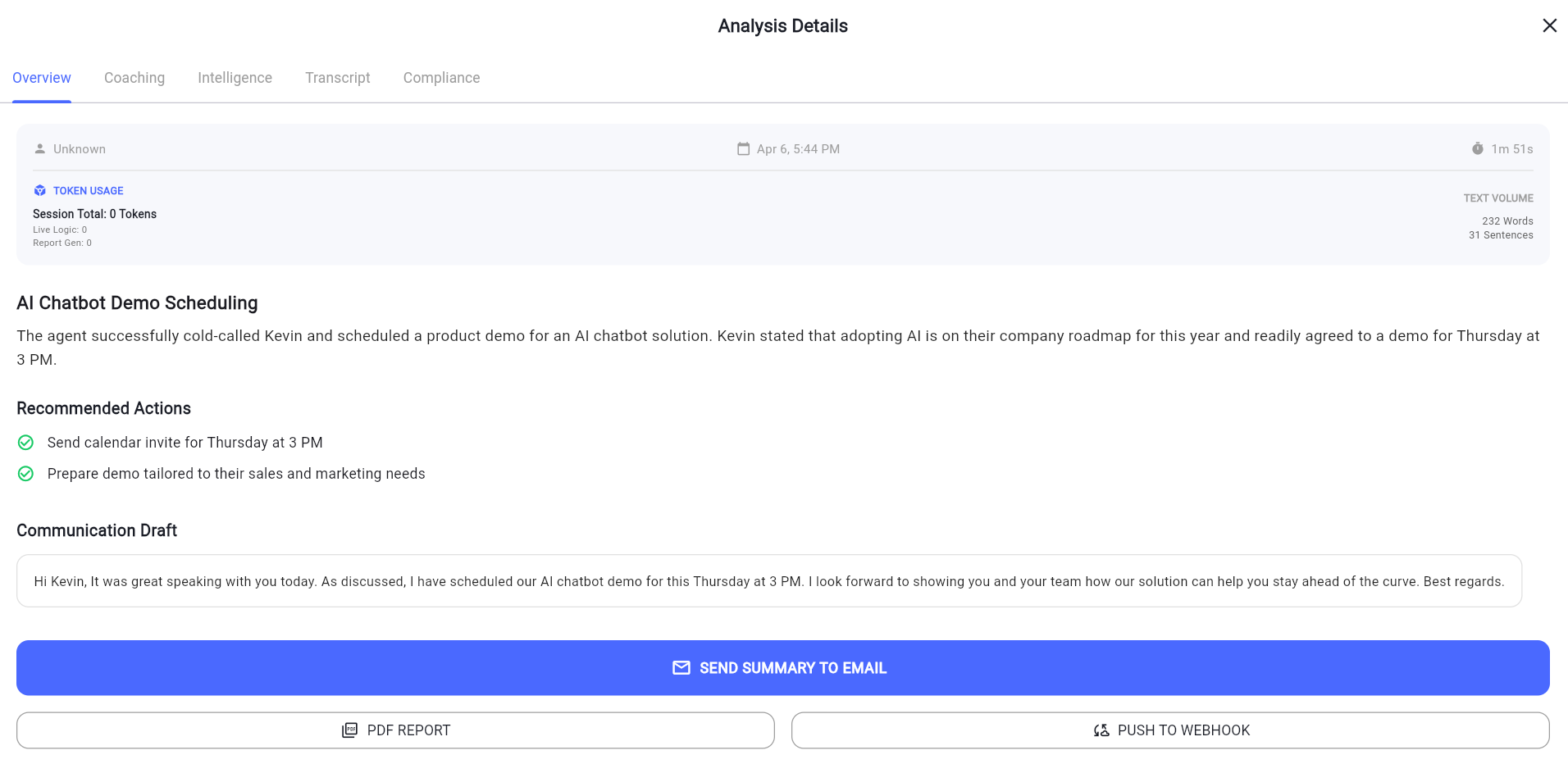 Analytics View