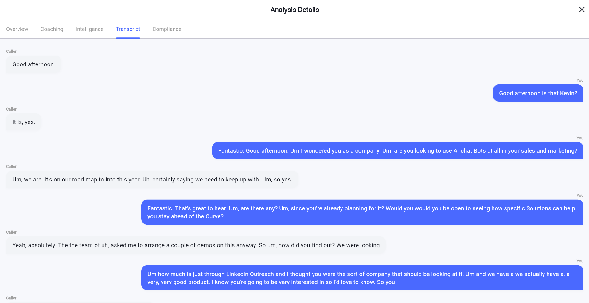 Transcript View