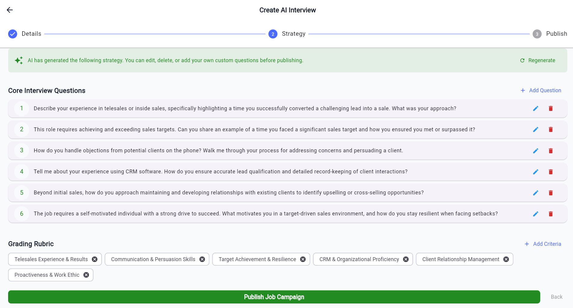 inteliQ AI Recruitment Interface