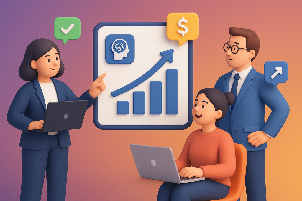 Illustration of Team collaboration in a Abstract gradient setting, with a empowerment mood.